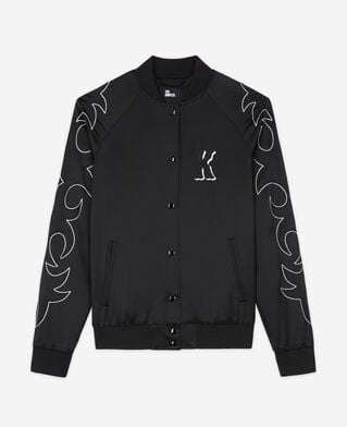 The Kooples WOMEN BLACK black teddy jacket with western-style embroidery
