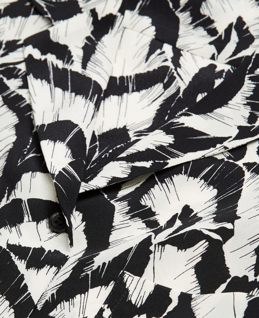 The Kooples F OFF WHITE / BLACK printed silk shirt
