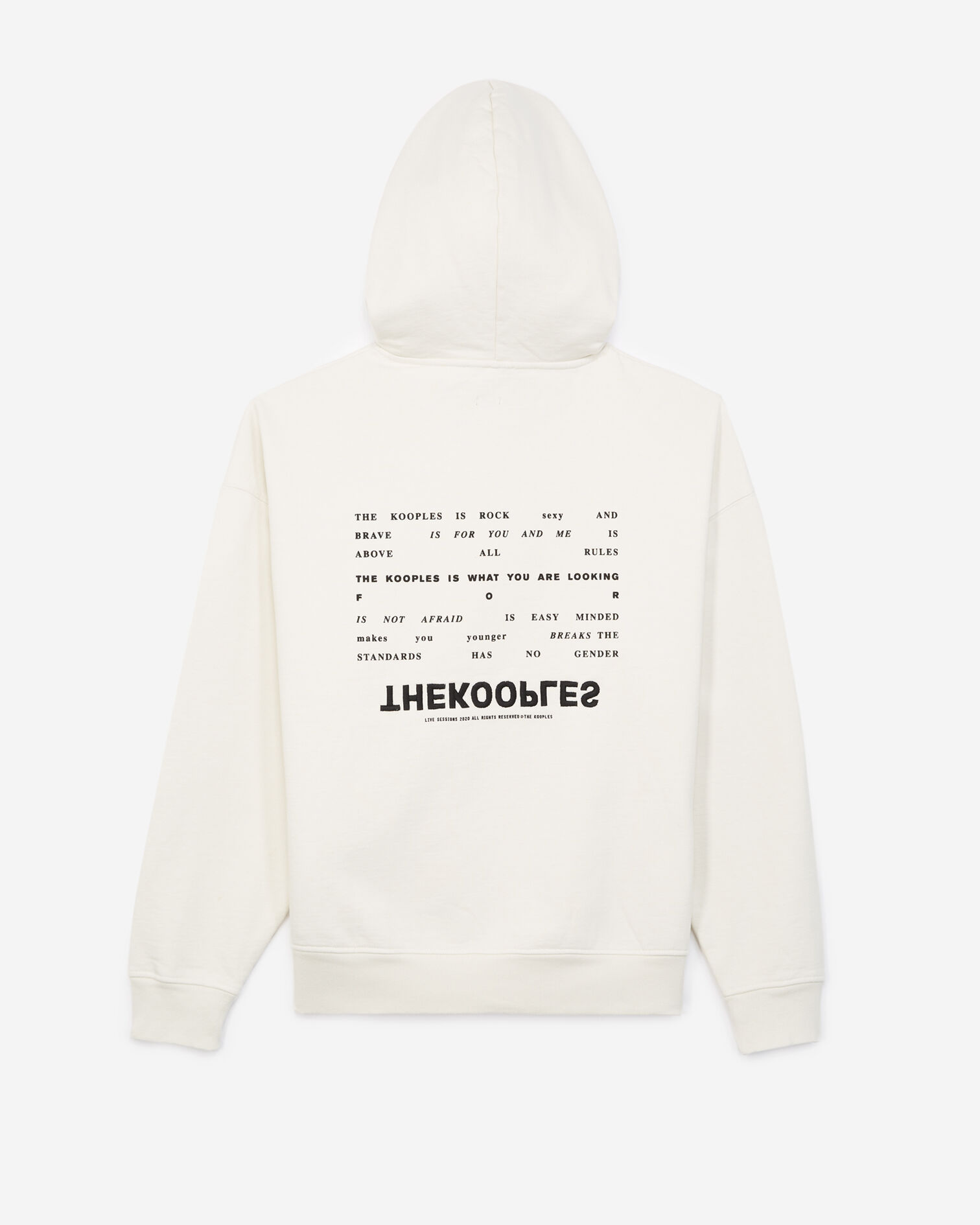 Sweat à capuche écru brodé The Kooples, OFF WHITE, hi-res image number null