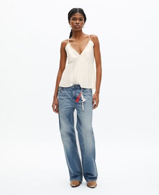 The Kooples MUJER ECRU camisola plisada color crudo