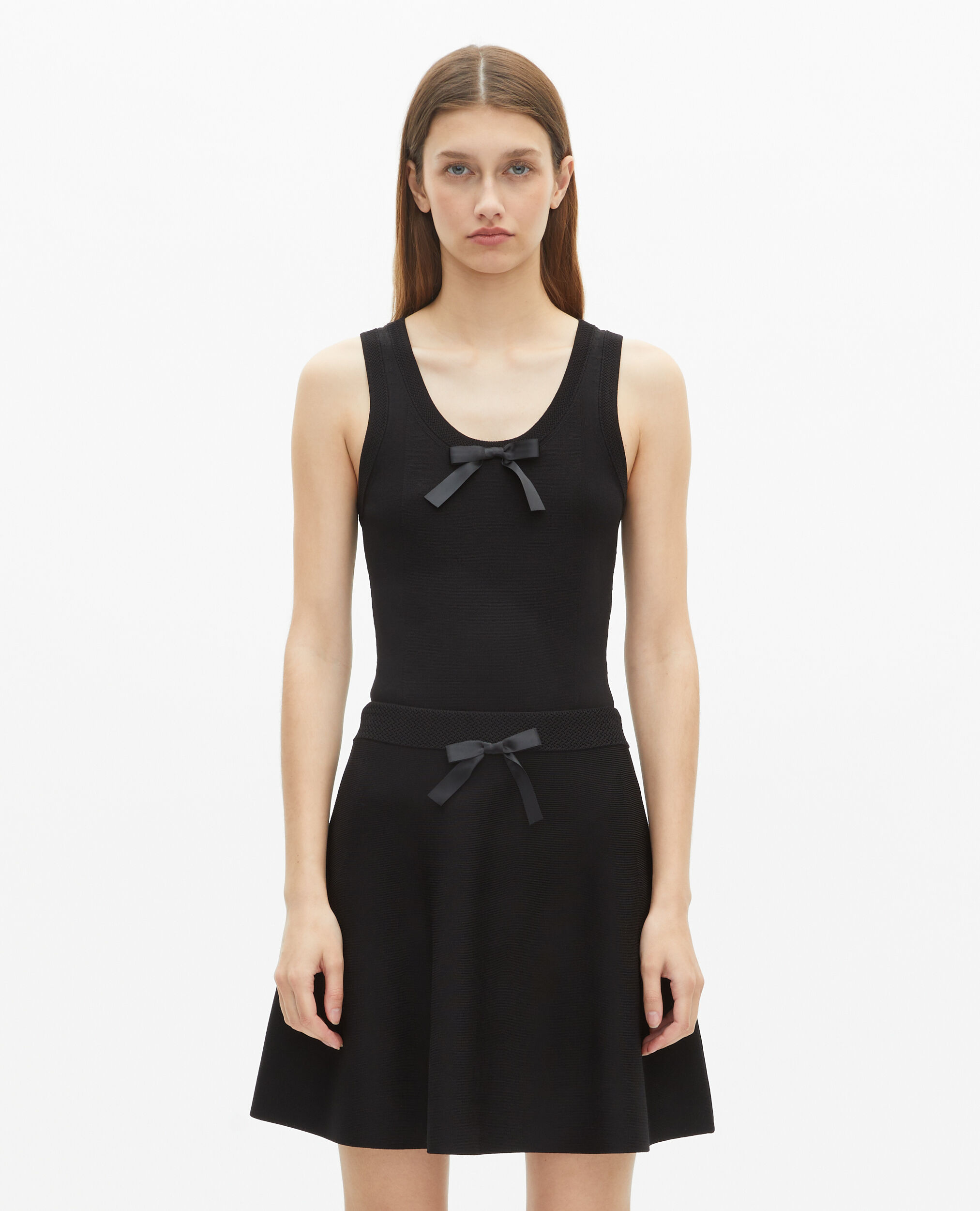 Short black mesh skirt, BLACK, hi-res image number null