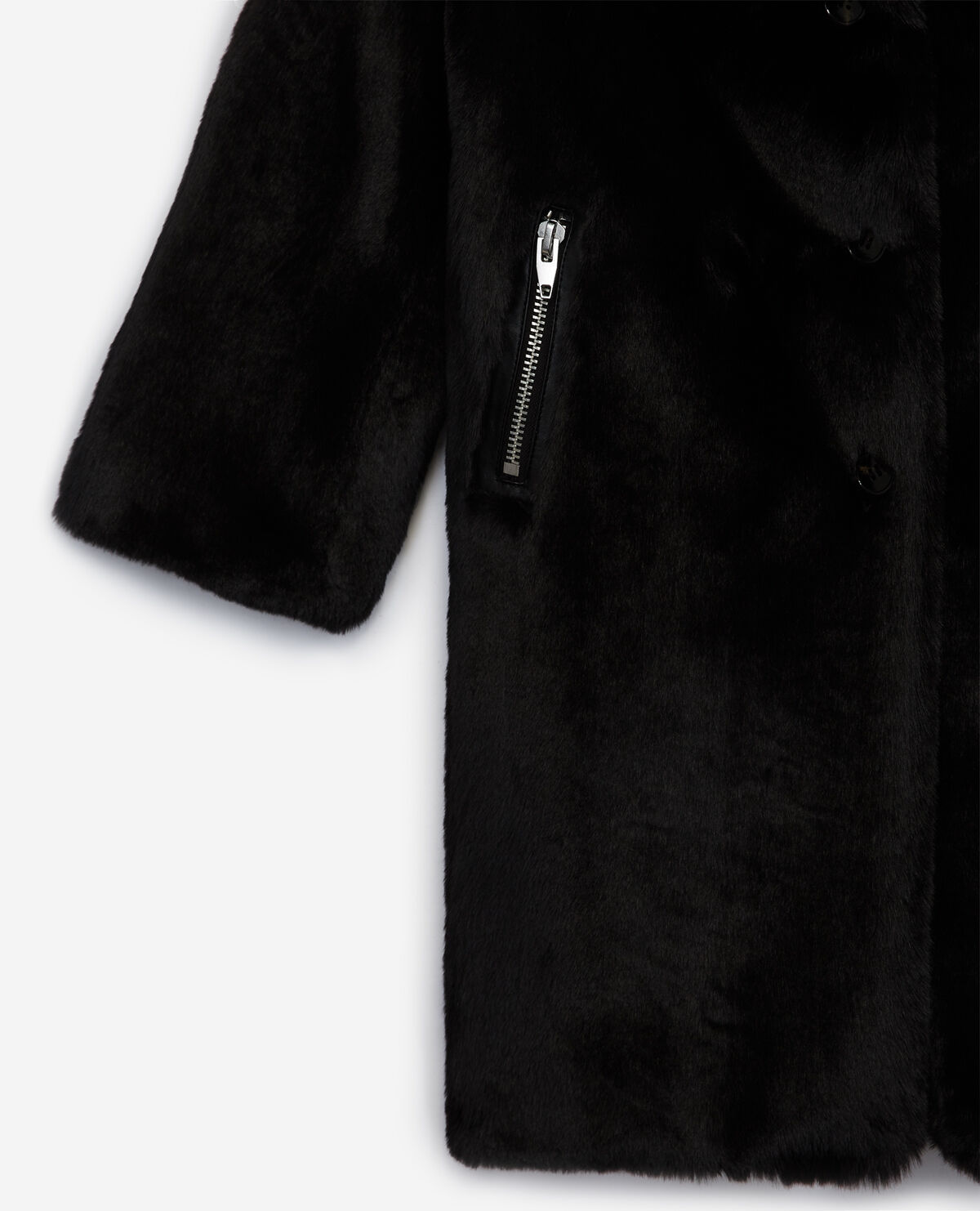 Full length black faux fur coat on sale