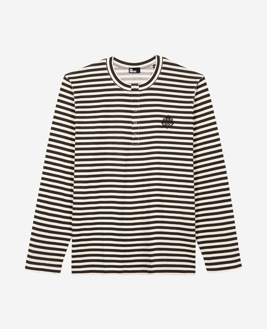 The Kooples H LIGHT BEIGE beige striped long-sleeved t-shirt