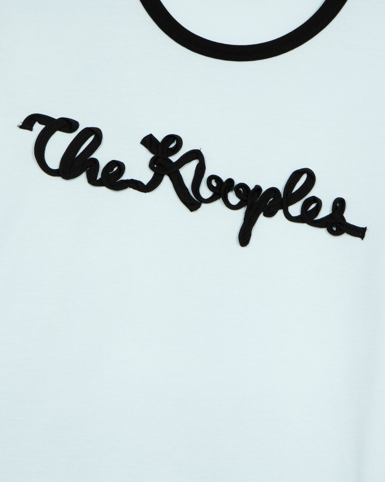 The Kooples WOMEN BABY BLUE light blue ribbon embroidery t-shirt