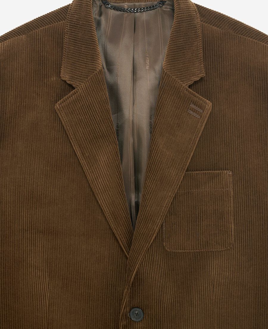 The Kooples HERREN CARAMEL braune cord-anzugsjacke