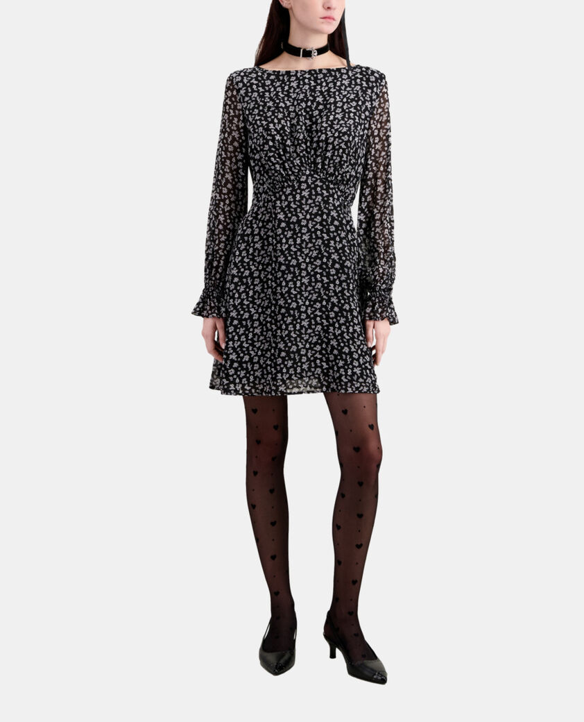 The Kooples FEMME BLACK-ECRU robe courte imprimée