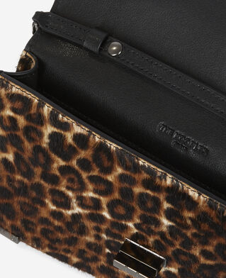 The Kooples WOMEN LEOPARD medium emily pouch in leopard print leather