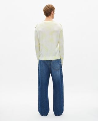 The Kooples HOMME YELLOW - ECRU pull en laine mérinos tie and dye jaune