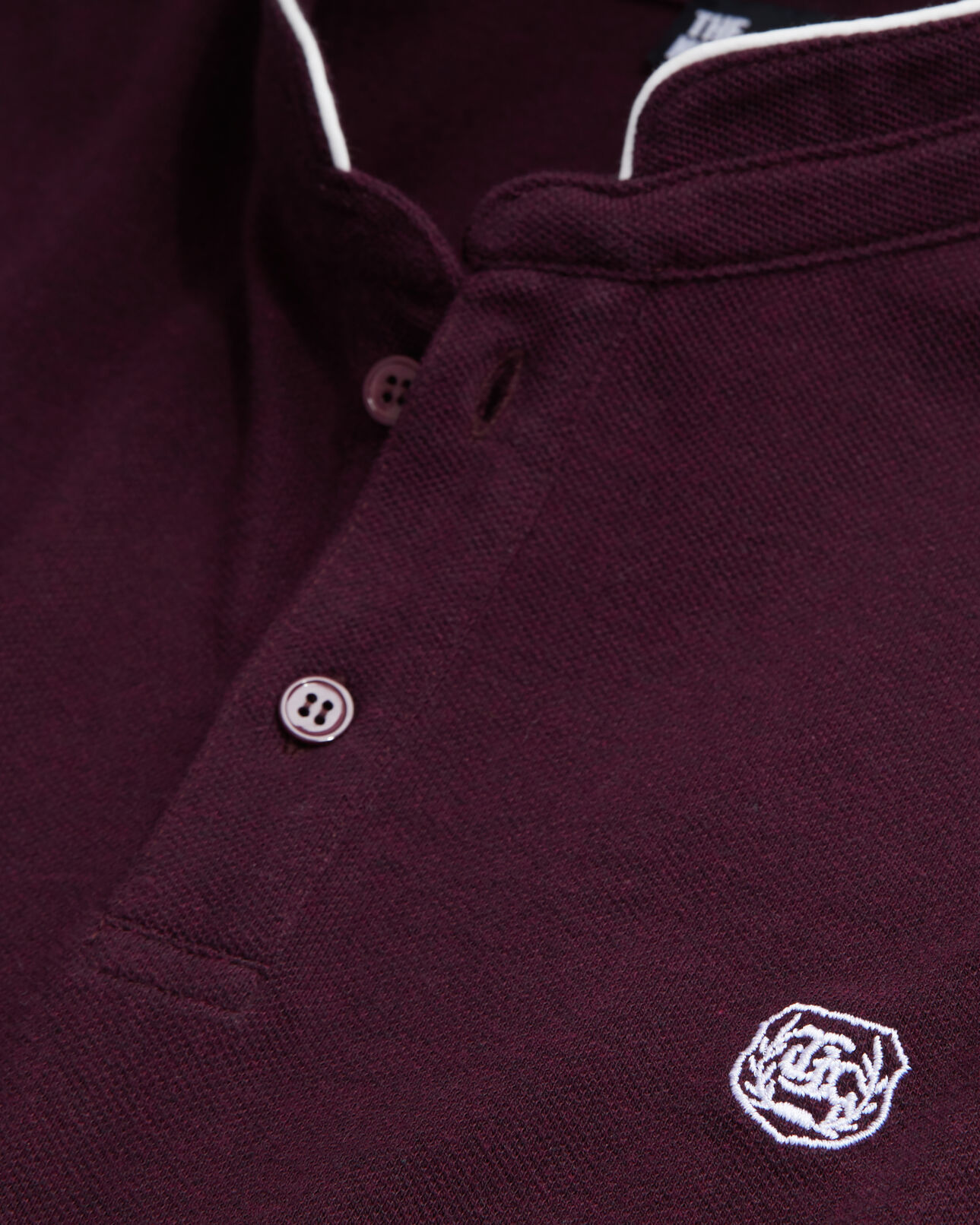 The Kooples HERREN BORDEAUX rotes poloshirt mit offizierskragen