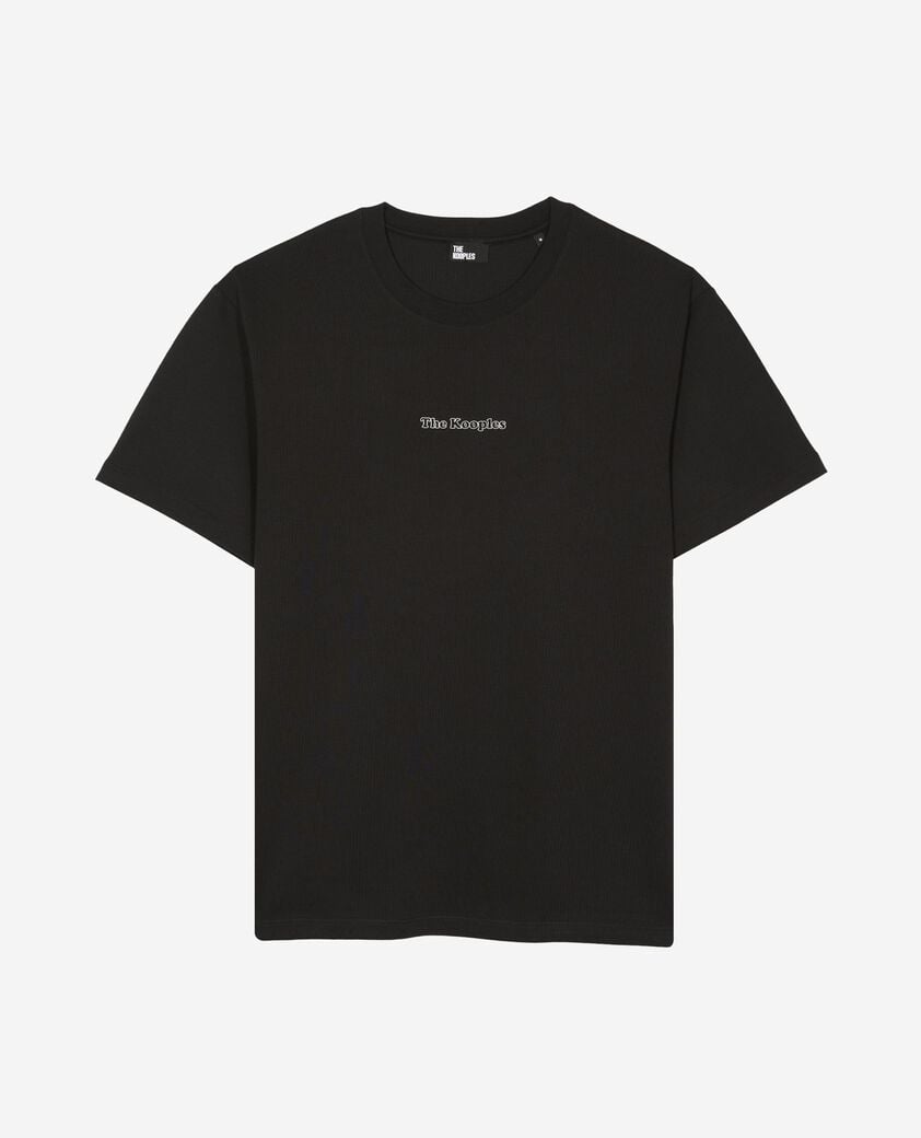 The Kooples HOMME BLACK t-shirt avec logo d&eacute;tour&eacute; noir