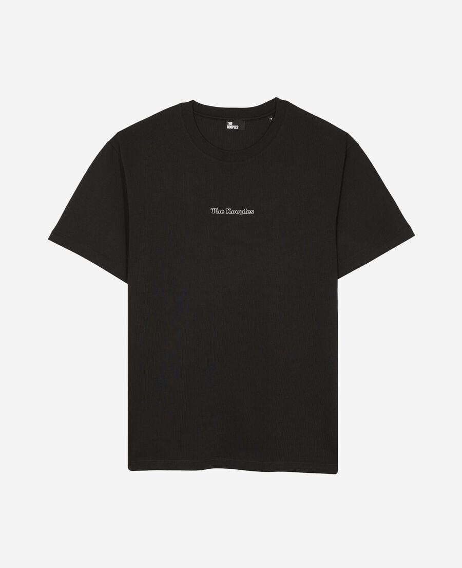 The Kooples HOMME BLACK t-shirt avec logo d&eacute;tour&eacute; noir