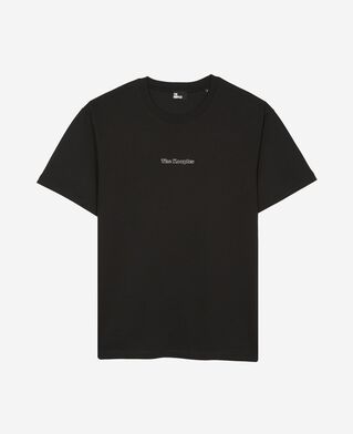 The Kooples HOMME BLACK t-shirt avec logo d&eacute;tour&eacute; noir