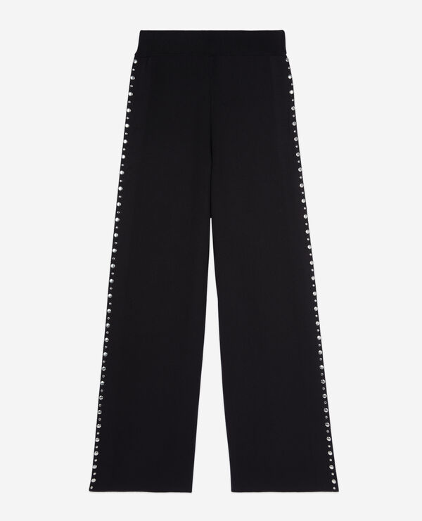 The Kooples WOMEN BLACK black knitted pants with studs