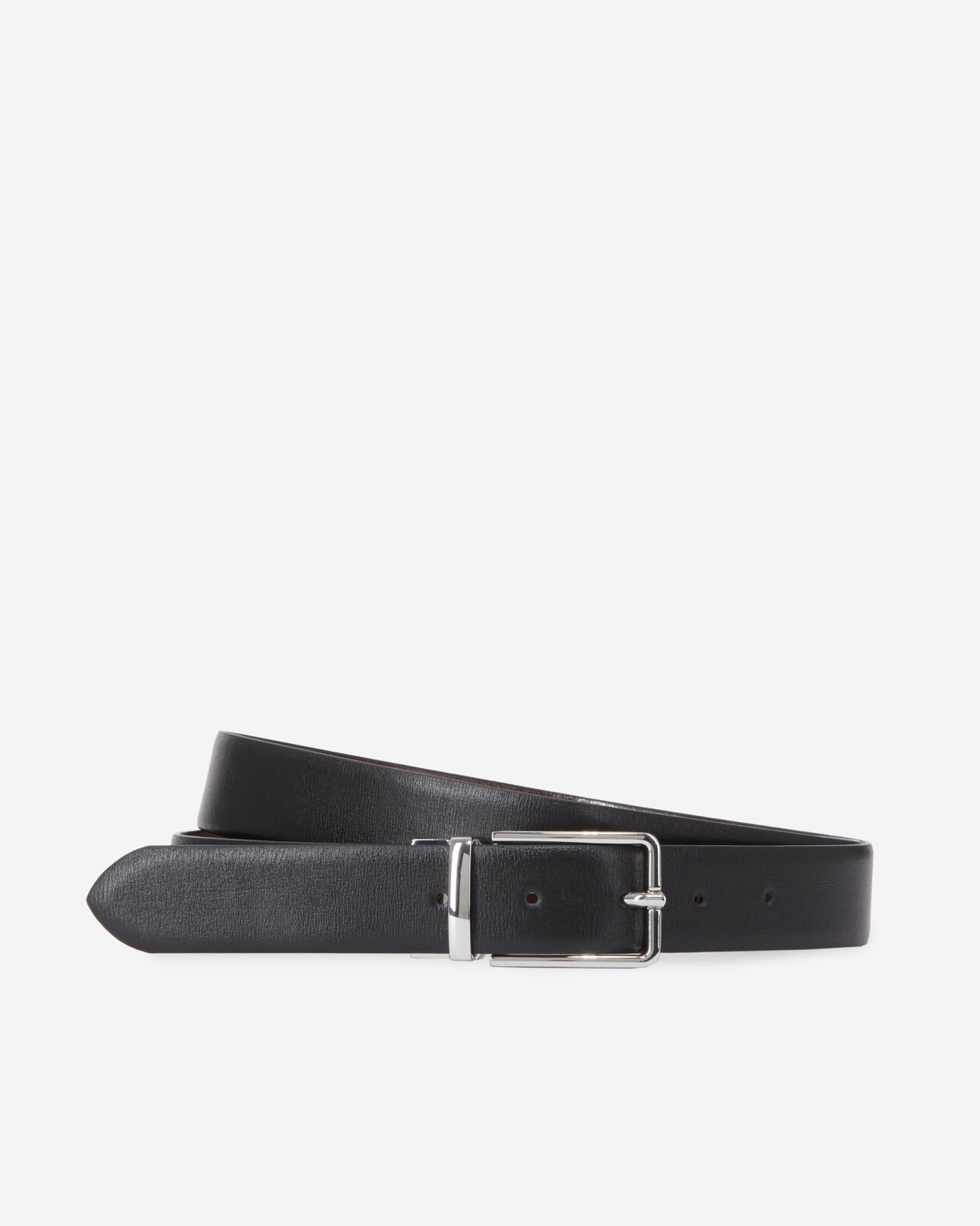 The Kooples MEN BLACK reversible two-tone leather belt