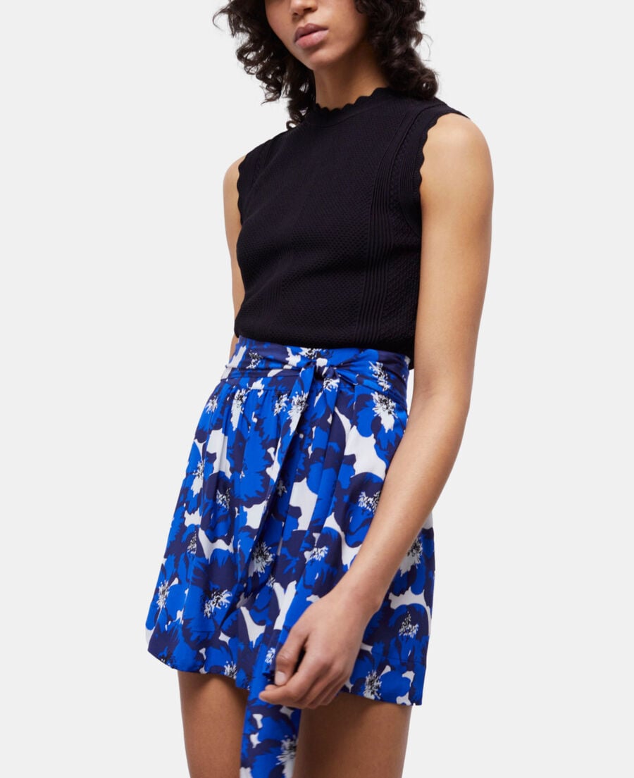 The Kooples FEMME BLUE jupe courte imprimée en soie