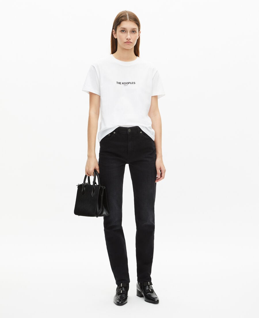 The Kooples DAMEN WHITE weißes t-shirt mit logo für damen