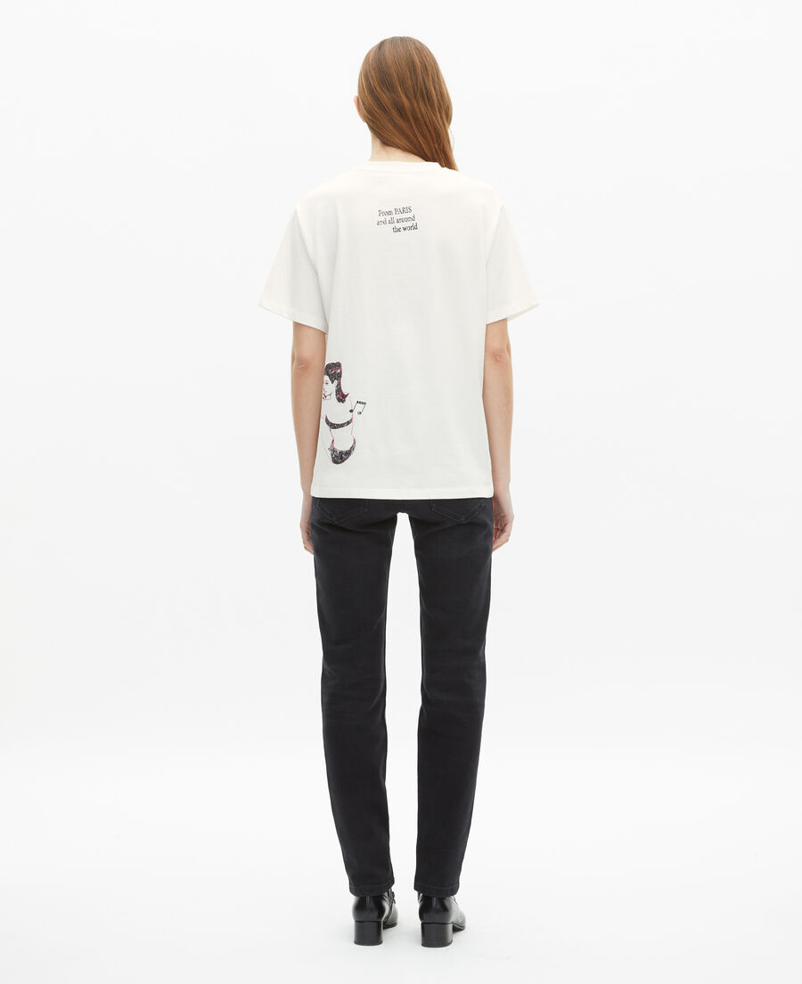 The Kooples WOMEN WHITE t-shirt with white screen print