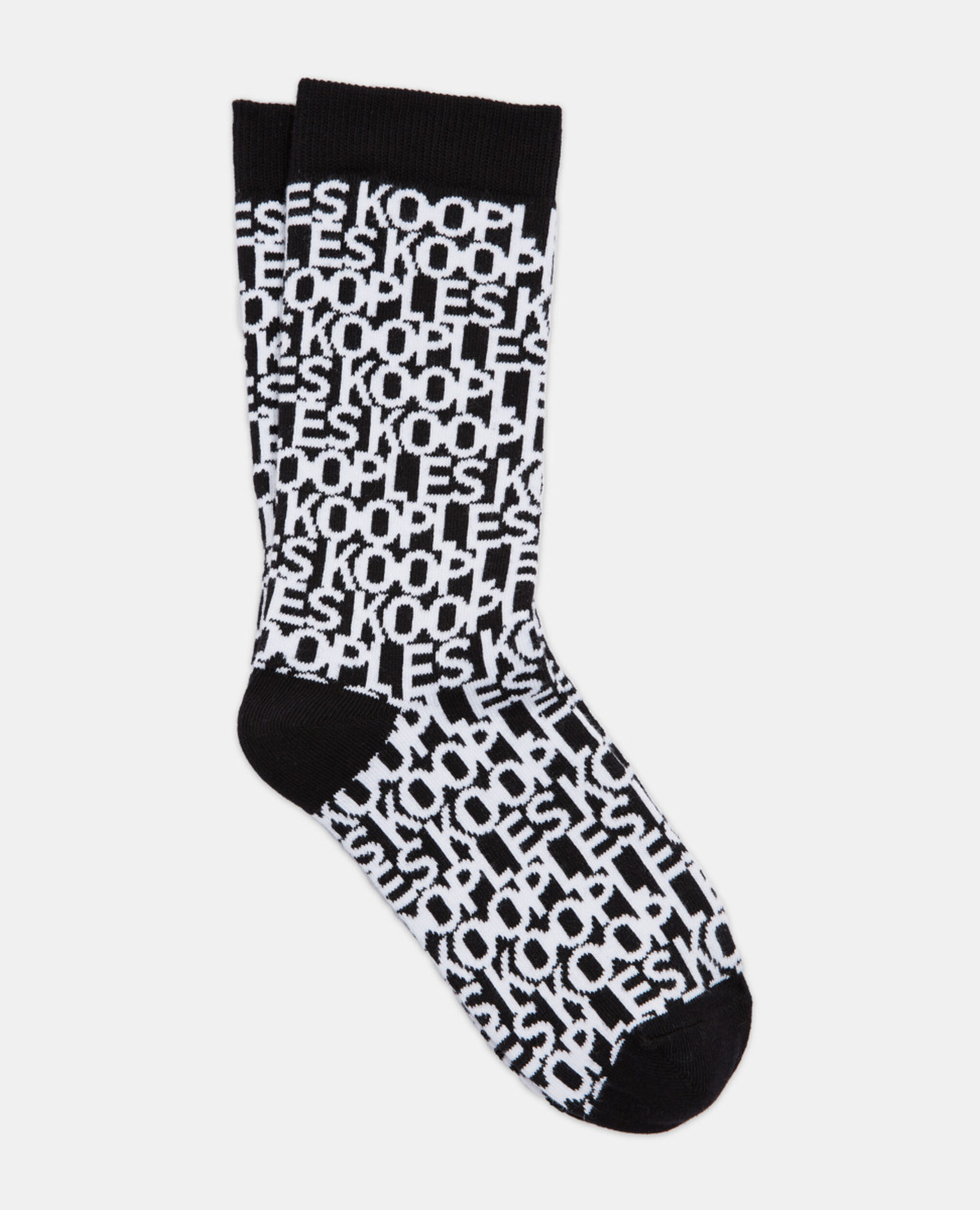 The Kooples cotton logo socks, BLACK / WHITE, hi-res image number null