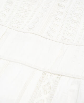 The Kooples DAMEN OFF WHITE ärmelloses ecrufarbenes kleid mit stickerei