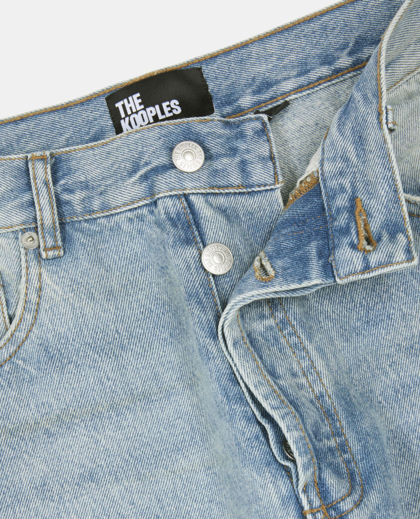 The Kooples HOMBRE BLUE BLEACHED / NAVY vaqueros anchos azules desgastados