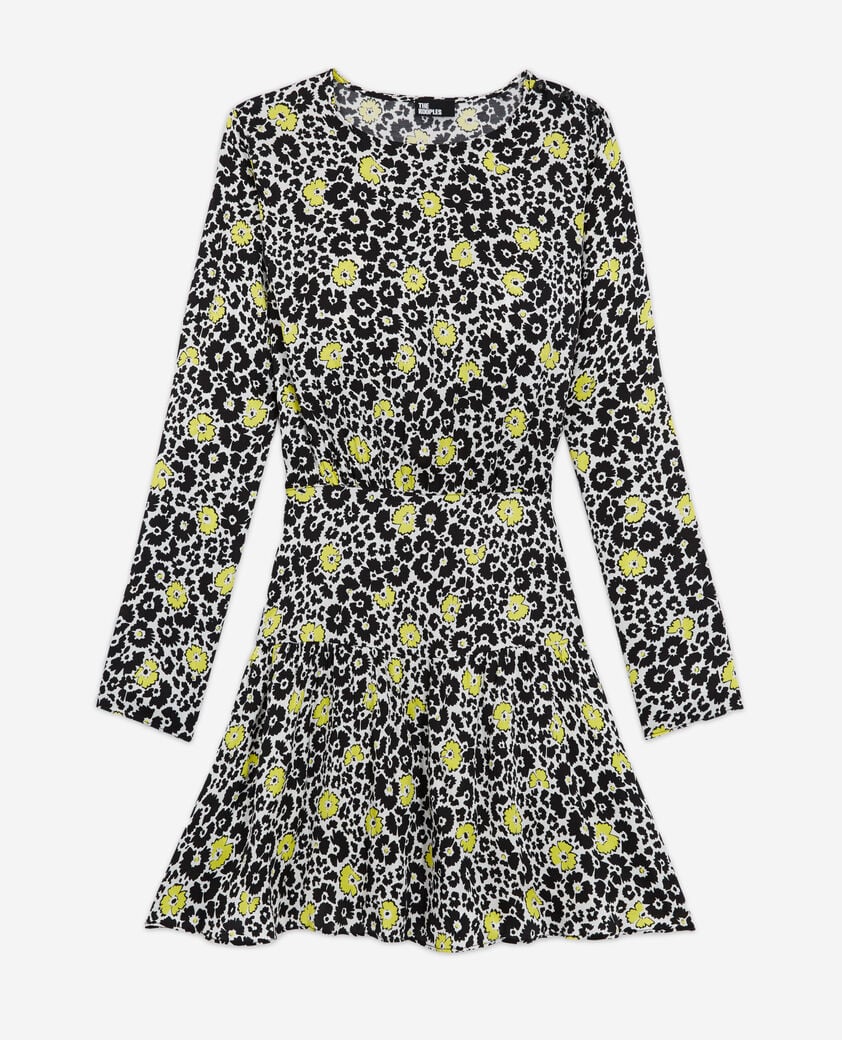The Kooples WOMEN ECRU / YELLOW short floral dress