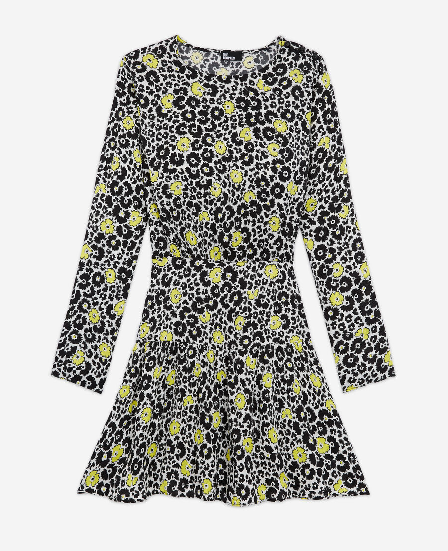 The Kooples WOMEN ECRU / YELLOW short floral dress