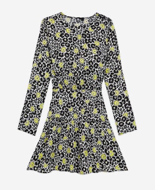 The Kooples WOMEN ECRU / YELLOW short floral dress