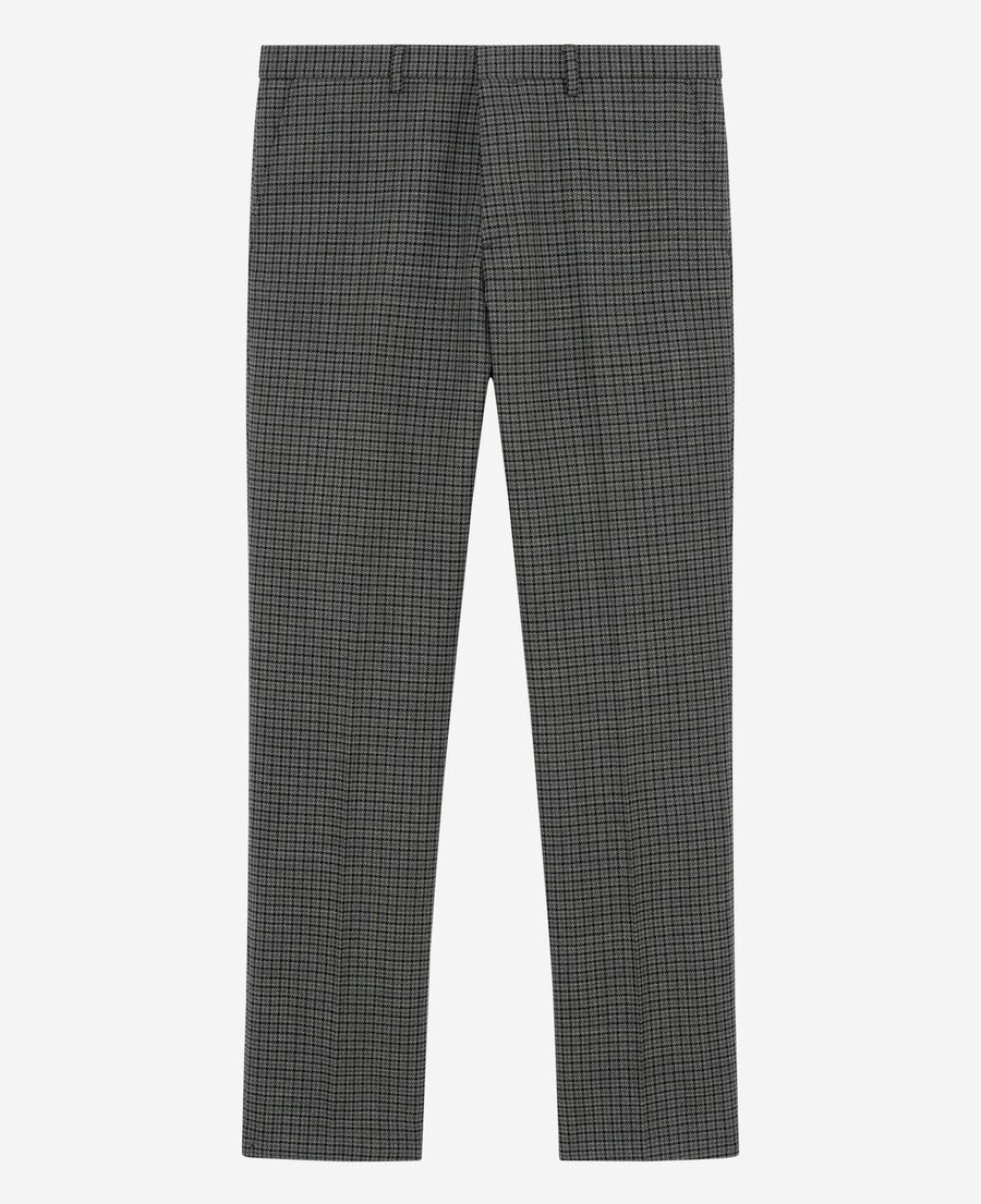 The Kooples HOMME GREY pantalon de costume droit en pied de poule noir et gris