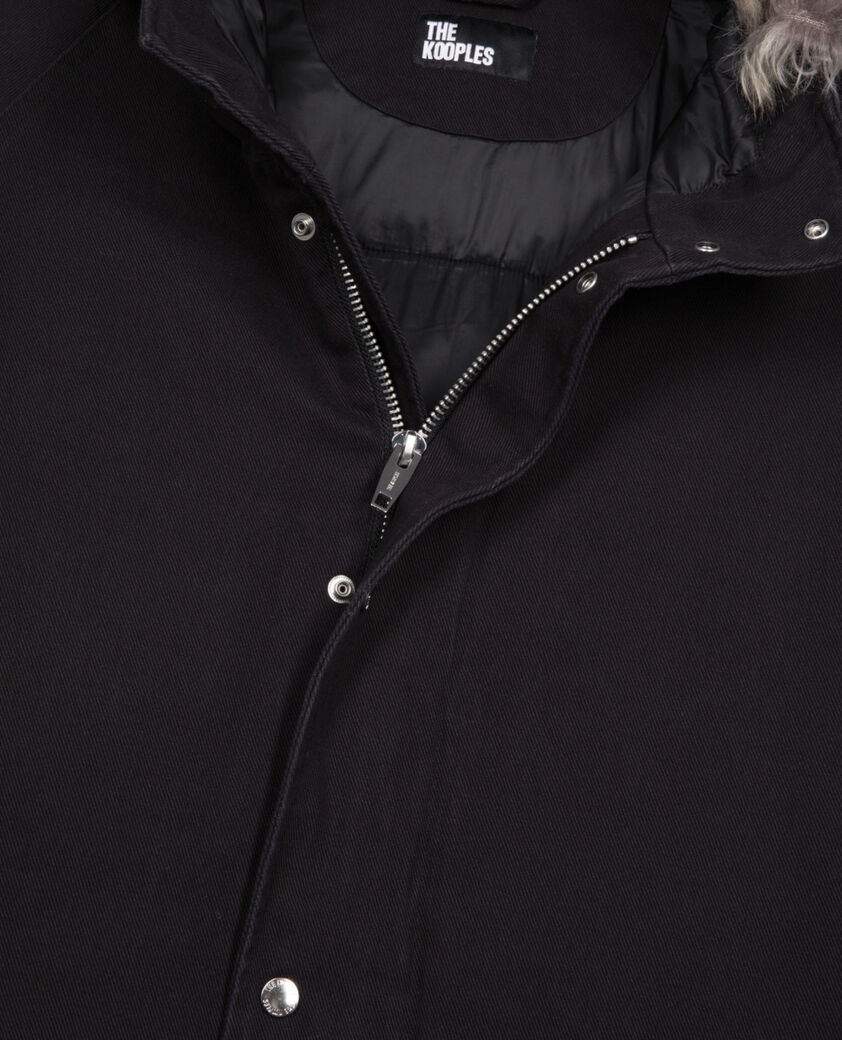 The Kooples HOMME BLACK parka à capuche noire