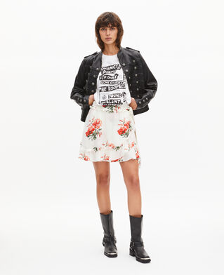 The Kooples DAMEN WHITE - RED kurzer wickelrock mit blumenmuster wei&szlig;