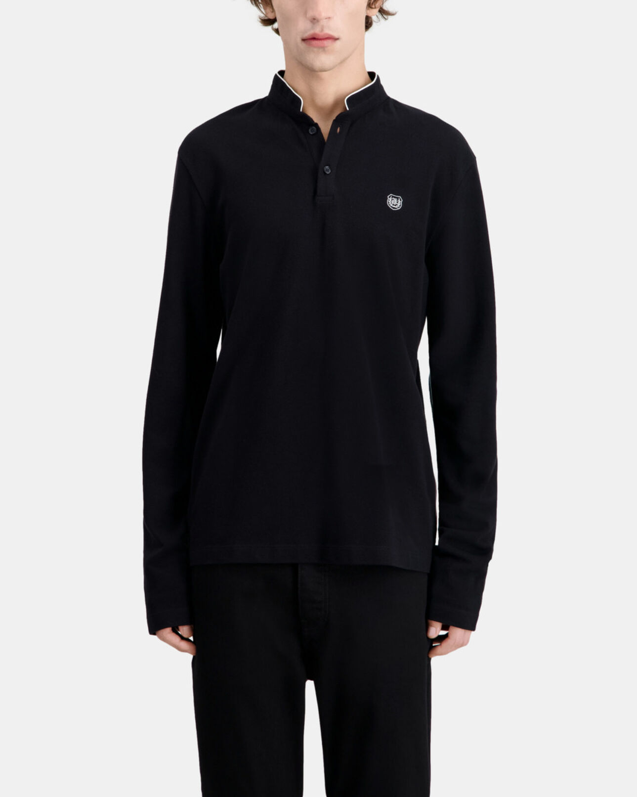 The Kooples HOMME BLACK polo noir en coton