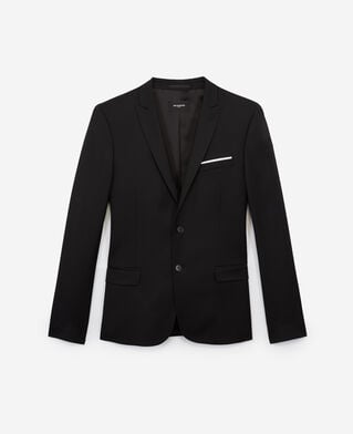 The Kooples H BLACK black wool suit fitted jacket