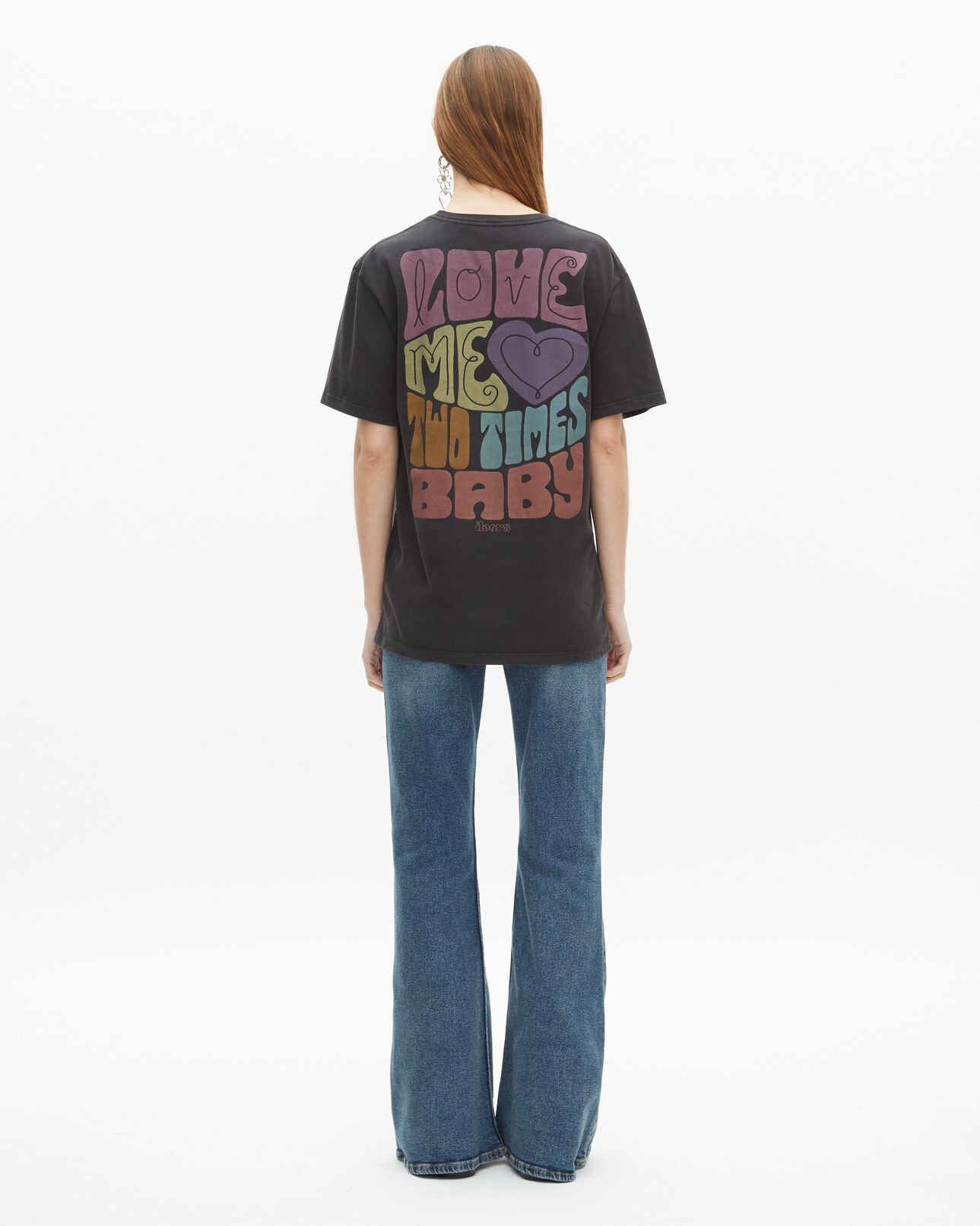 The Kooples MIXTE BLACK WASHED t-shirt the doors x the kooples noir délavé