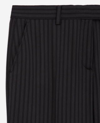 The Kooples WOMEN BLACK GREY striped wool suit pants