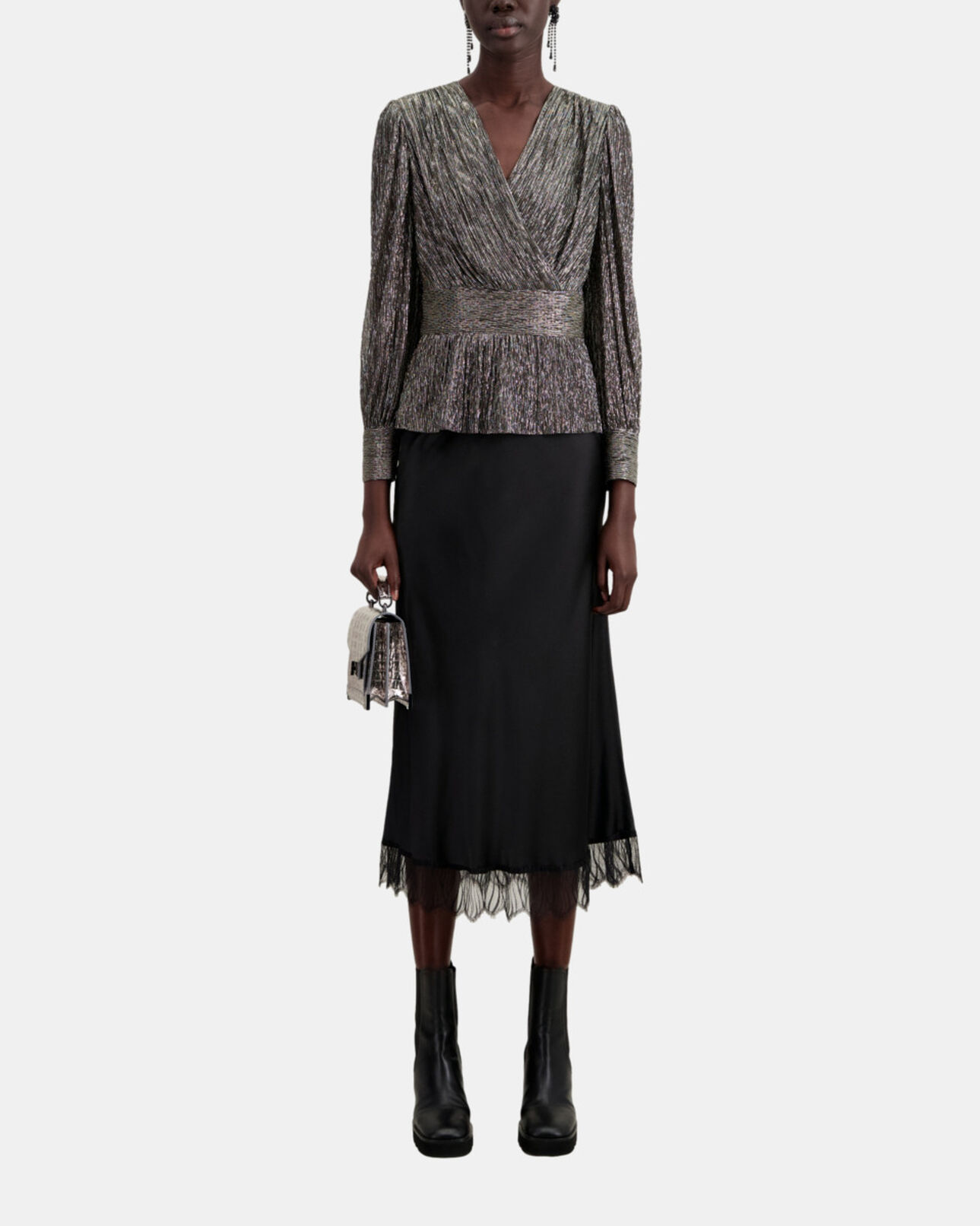 The Kooples FEMME SILVER top argenté