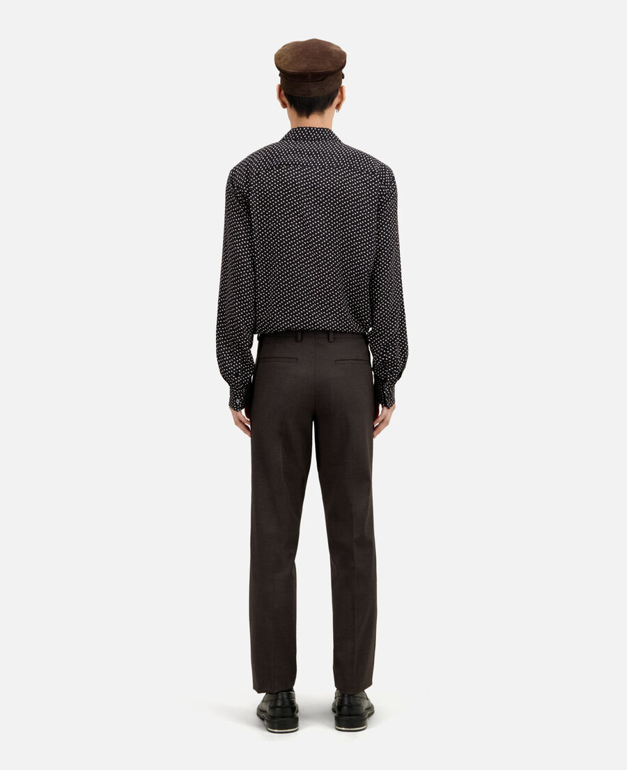 brown wool houndstooth suit trousers