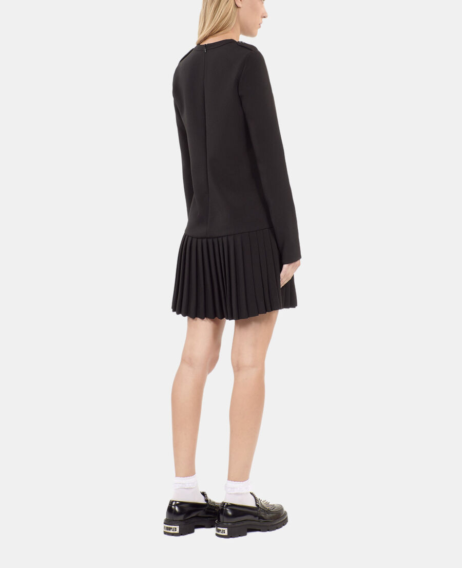 The Kooples DAMEN BLACK schwarzes kurzes faltenkleid