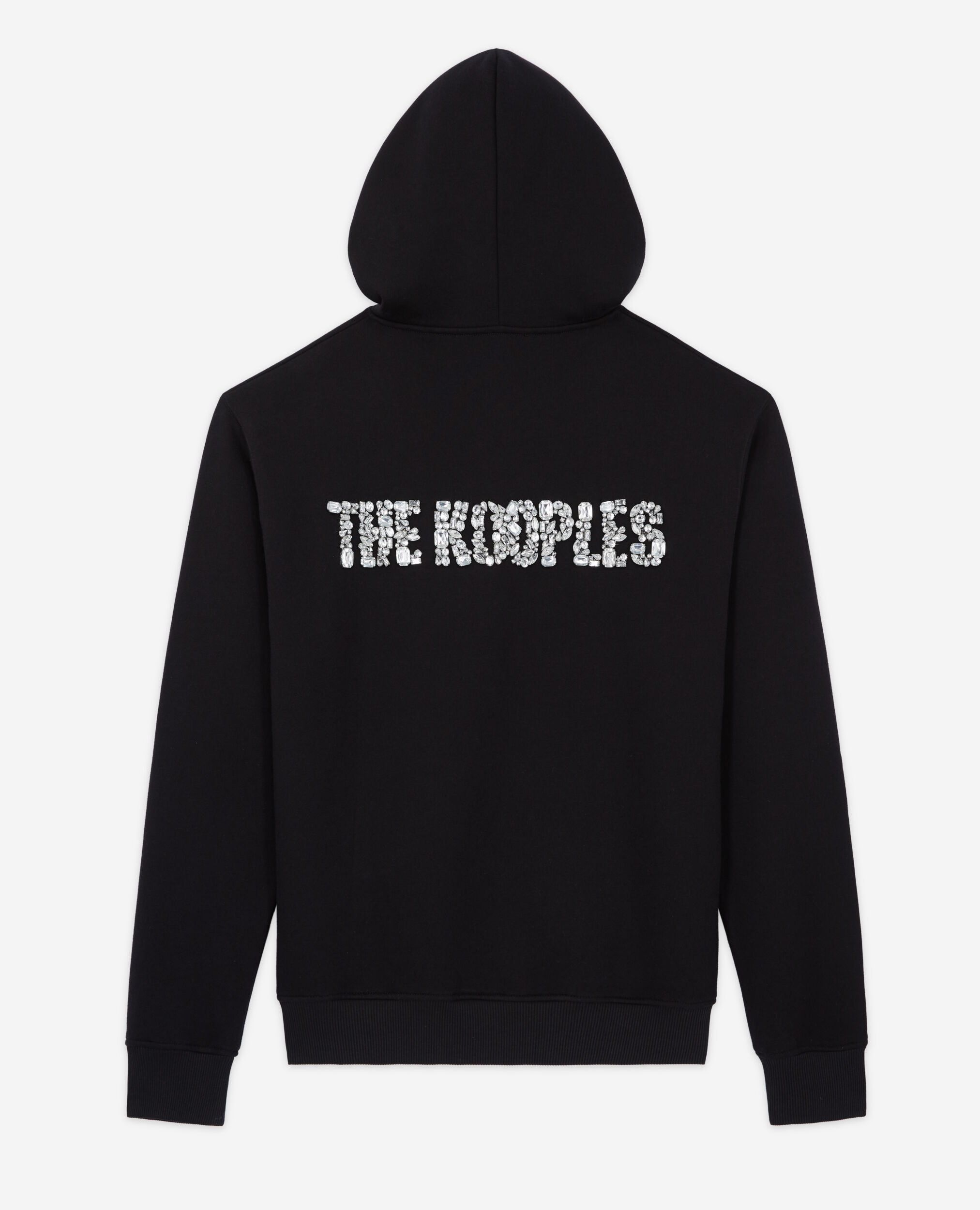 Sweatshirt logo strass noir, BLACK, hi-res image number null