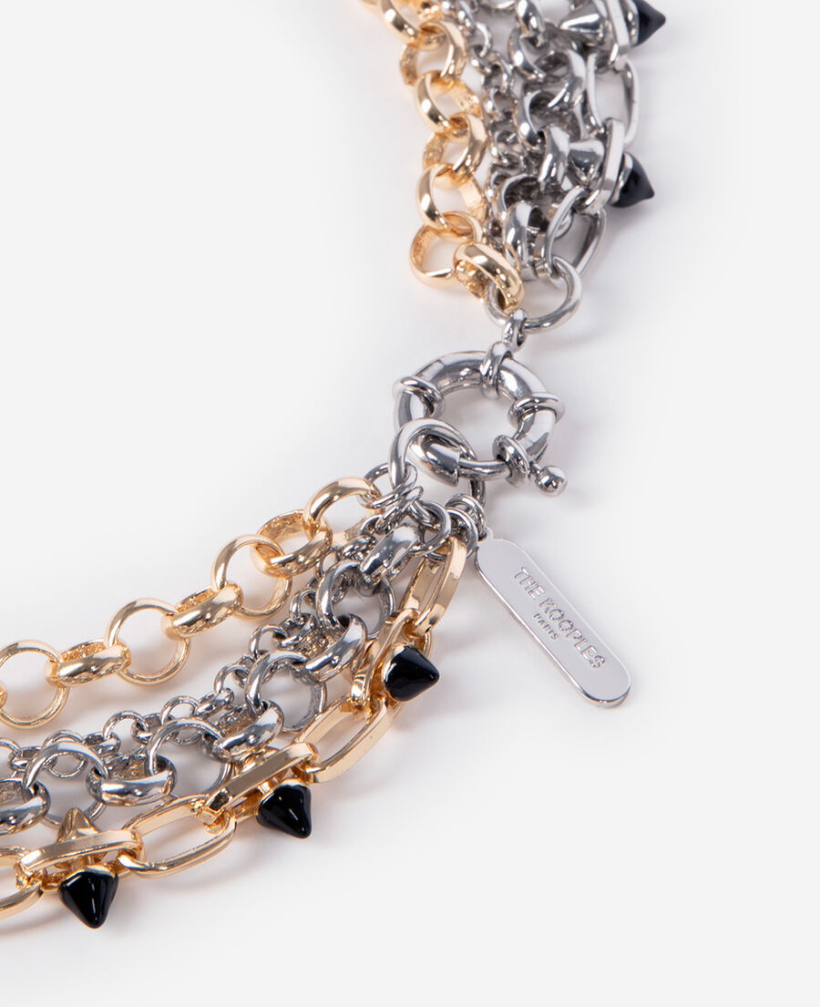 The Kooples FEMME SILVER / GOLD sautoir 4 rangs dor&eacute; et argent&eacute;