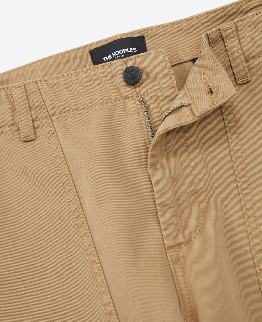 khaki cotton chino pants with pockets