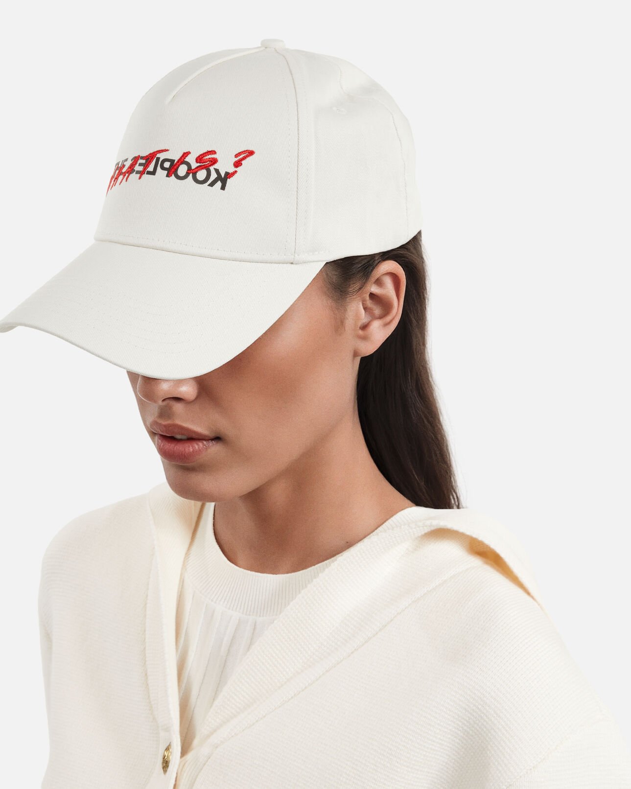 The Kooples MIXED ECRU what is cap with rhinestones