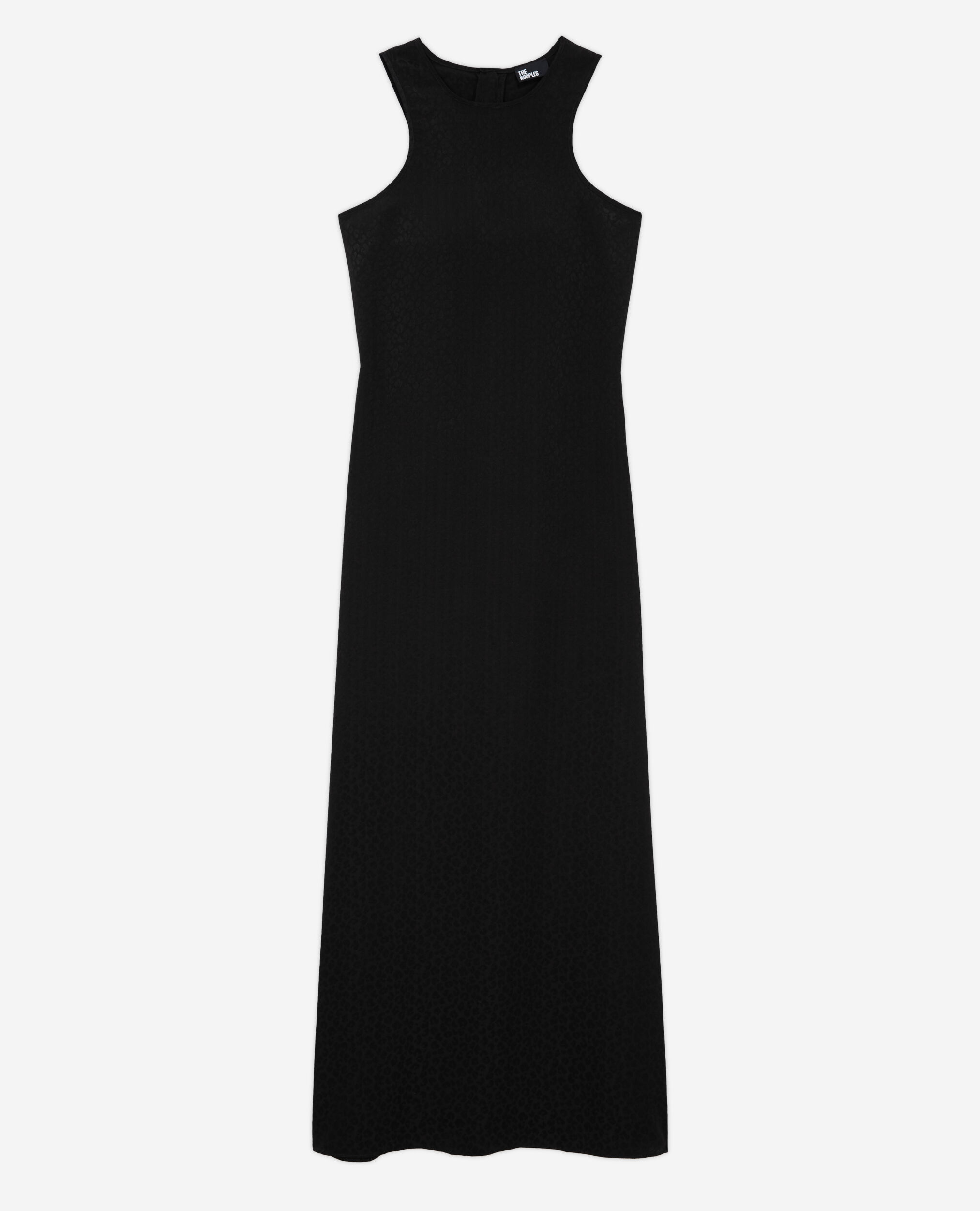 Long black leopard print dress, BLACK, hi-res image number null