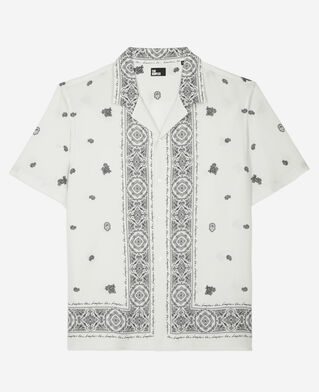 The Kooples H ECRU NAVY printed short-sleeved shirt