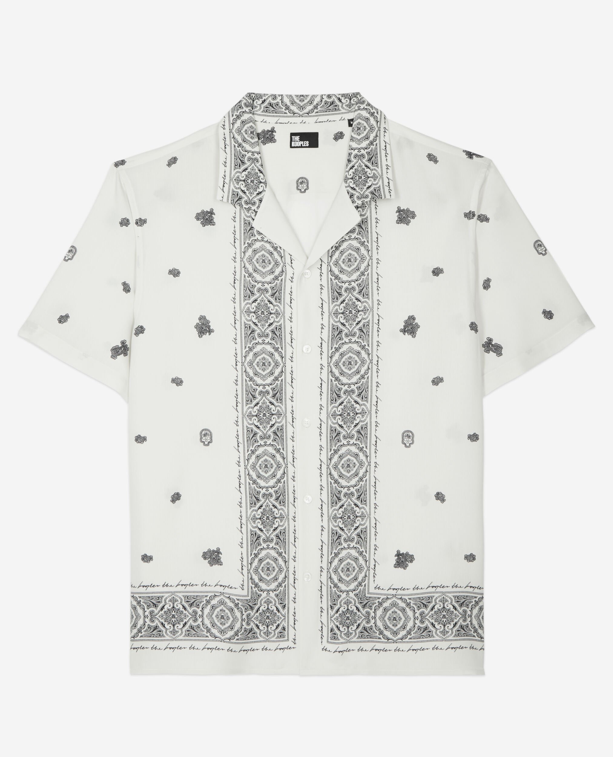 Printed short-sleeved shirt, ECRU NAVY, hi-res image number null
