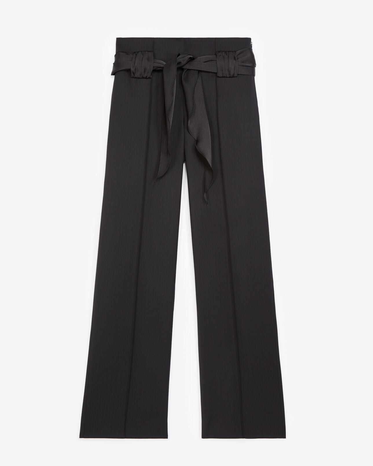 The Kooples DAMEN BLACK schwarze wollhose mit bindegürtel