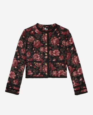 The Kooples WOMEN BLACK - RED jacket in burgundy pink jacquard