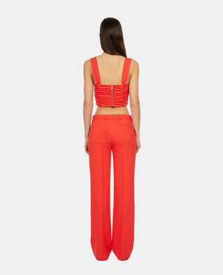 The Kooples FEMME RED top court avec drapé rouge