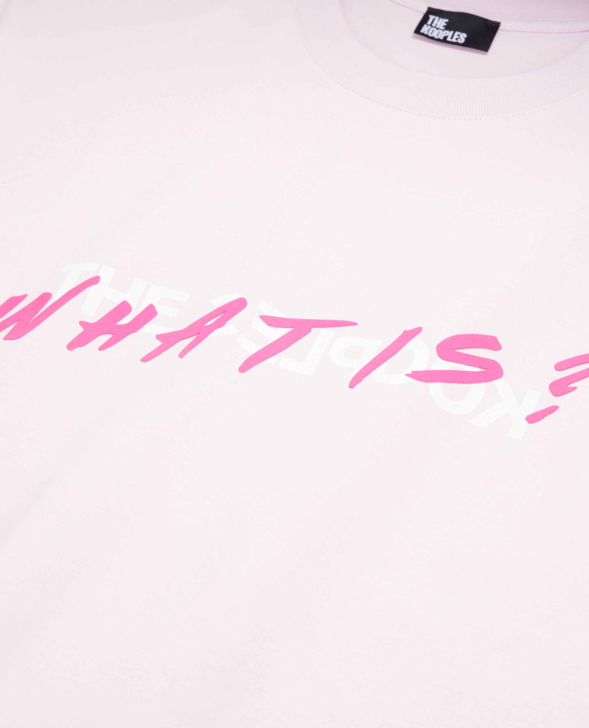 Rosa T-Shirt mit „What is“-Schriftzug, PALE PINK, hi-res image number null