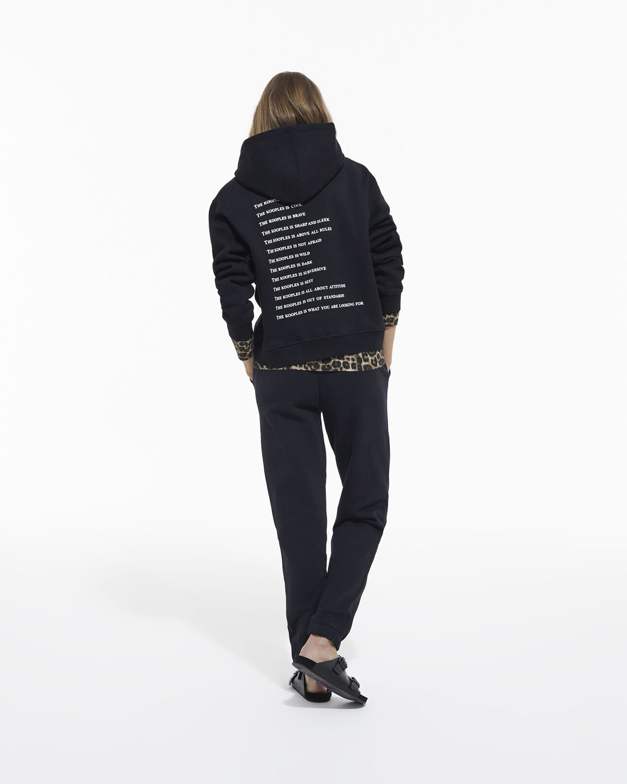 The Kooples FEMME BLACK jogging noir imprimé what is