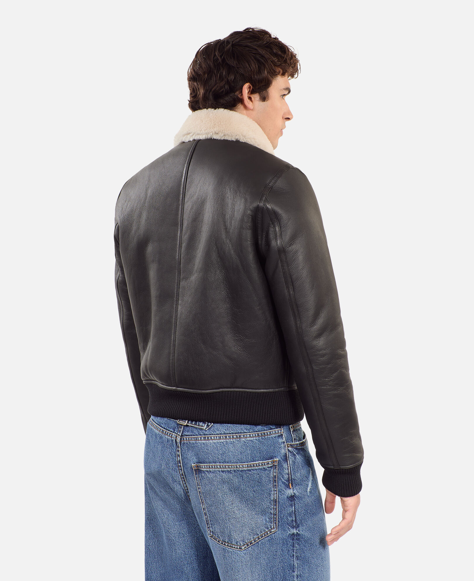 The Kooples HOMME BLACK peau lainée courte noire